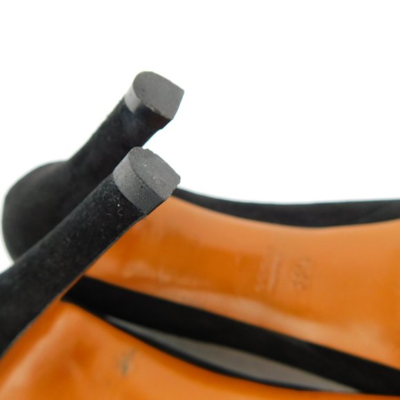 GUCCI Black Suede Leather Peep Toe Platform Heel Pumps 38.5 - Picture 8 of 11